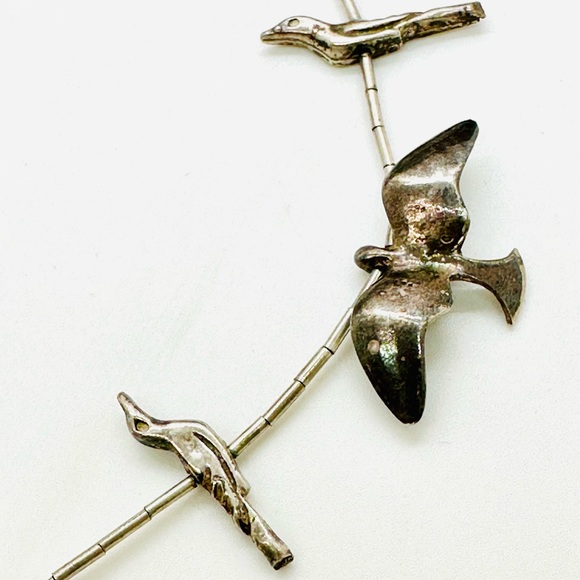 Vintage Sterling Silver Sterling Fetish Bird Necklace - Picture 3 of 10